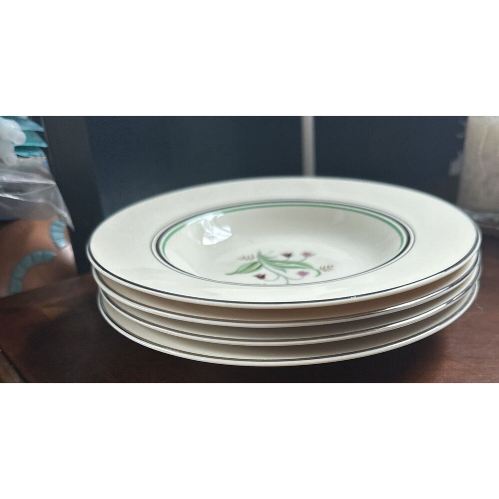 Set of 4 Syracuse China Old Ivory Coralbel 8.75" Salad Plates